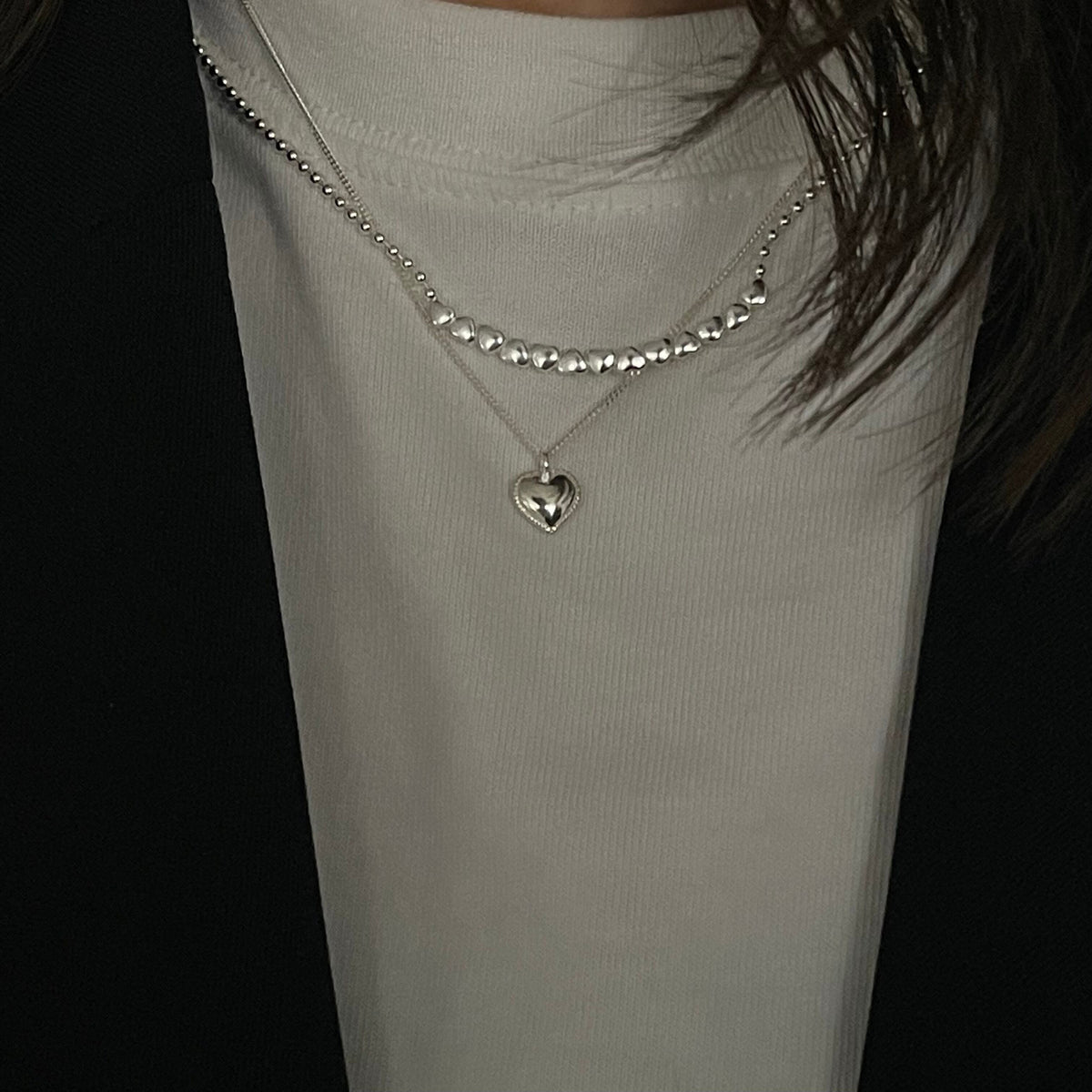 heart dot necklace