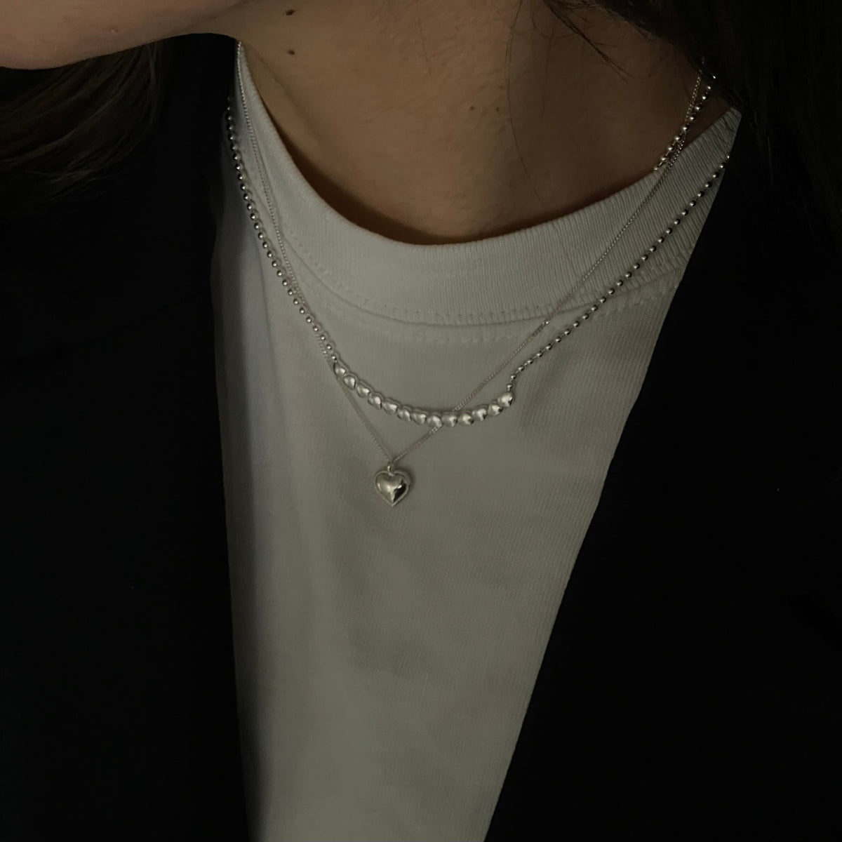 heart dot necklace